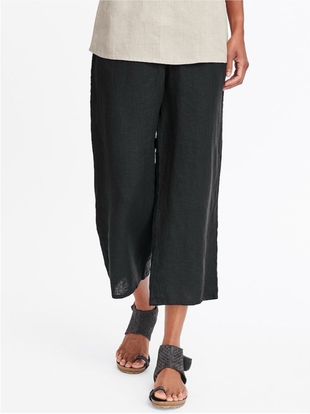 Flax Cropped Ankle Slit Pant Size P
